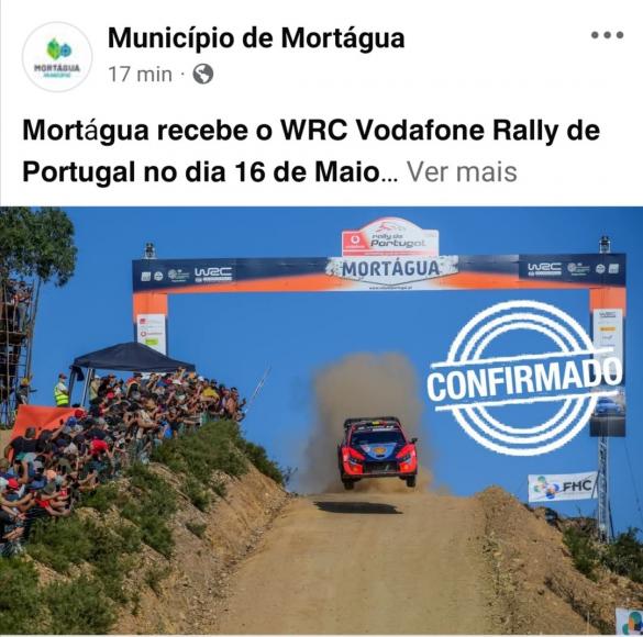 Mort&aacute;gua volta a integrar em 2025 o WRC Vodafone Rally de Portugal, que decorre de 15 a 18 de maio