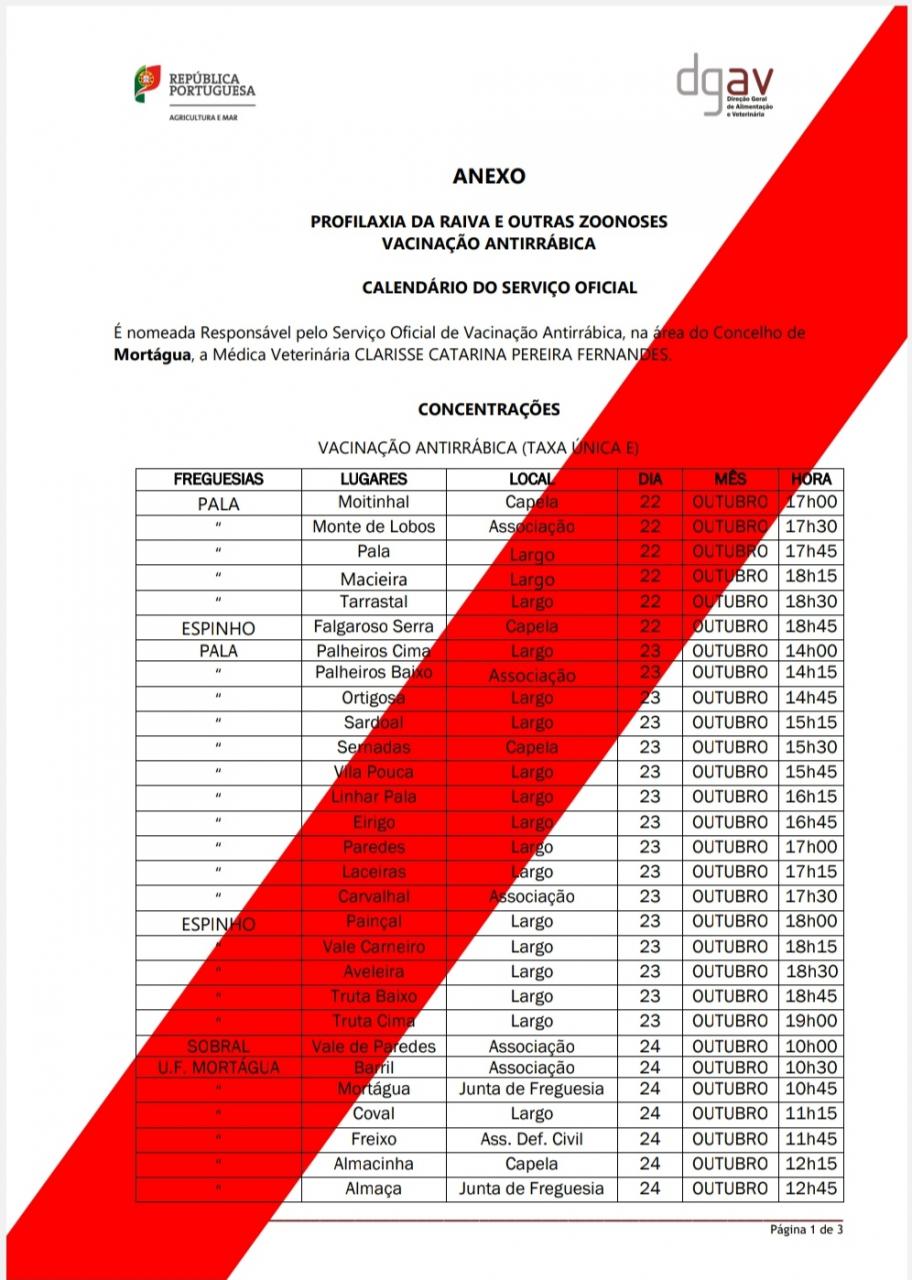 Vacinação Antirrábica em Vale de Paredes 