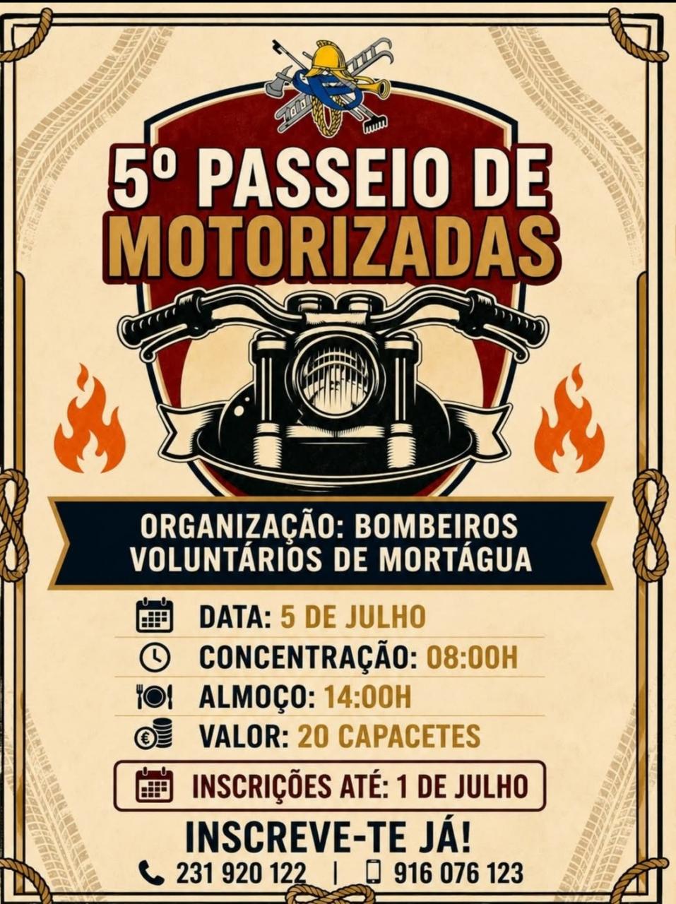 5&ordm; Passeio de Motorizadas dos Bombeiros Volunt&aacute;rios de Mort&aacute;gua 